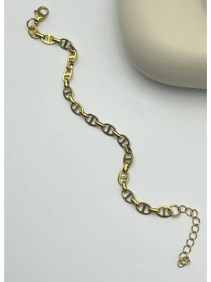 Biju Yılmaz Çelik Gold Tasarım Bileklik - 25-BLK135