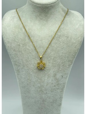 Biju Yılmaz Çelik Gold Kar Tanesi Dönen Kolye - 25-CTR71