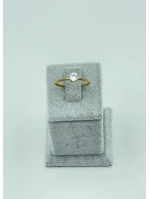 Biju Yılmaz Çelik Gold 6'lı Tek Taş Yüzük - 25YZK176