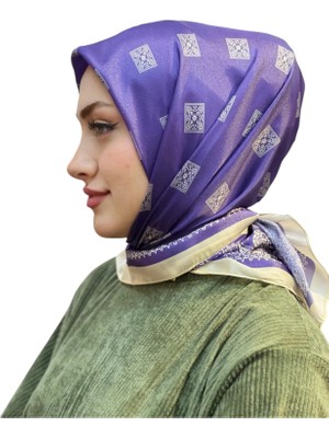 Levamor Kadın Ipek ve Bambu Karışımlı Kristal Eşarp Eflatun