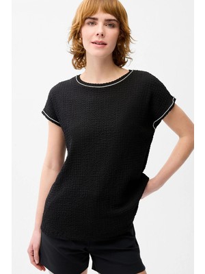 Love My Body Yakası Taşlı Bluz Siyah 115L9963000