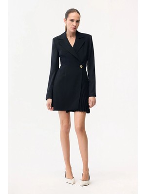 Adl Pilise Detaylı Elbise Siyah 12445920001