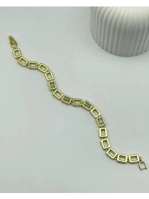 Biju Yılmaz Xuping Ymz Gold Kare Taşlı Bileklik - 25-YMZB42
