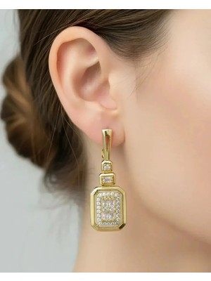 Biju Yılmaz Xuping Gold Sallantılı Baget Taş Küpe - 25-XPKP296