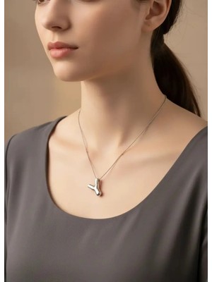 Biju Yılmaz Çelik Silver Balon Y Harf Kolye - 25-CLKK33