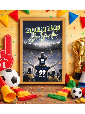 Bk Gift Kişiye Özel Isimli Baba-Kız Sarı Lacivert Evladıma Miras Bu Sevda Ahşap Çerçeveli Tablo-2 40X25CM, Doğum Günü Hediyesi, Taraftar Hediyesi