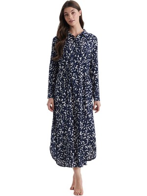 Penye Mood Kadın Mavi Elbise PM9635