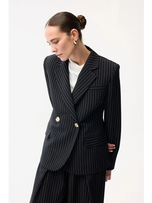 Adl Örme Detaylı Gabardin Ceket Siyah 11946177000