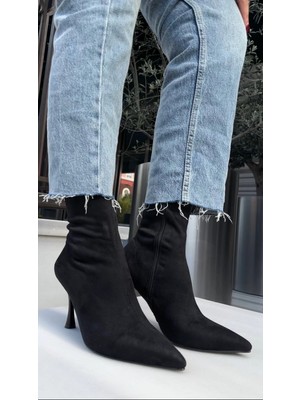 Akça Shoes Süet Ince Topuklu Bot