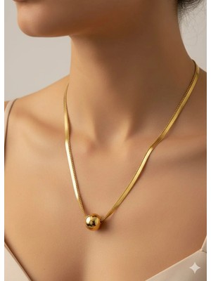 Biju Yılmaz Çelik Gold Italyan Kolye - 26CLKI02