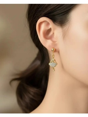 Biju Yılmaz Xuping Gold Taşlı Balerin Küpe - 25-XPKP158