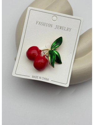 Biju Yılmaz Vip Gold Kiraz Broş - 26BRS11