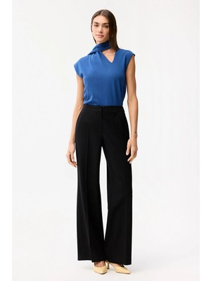 Love My Body Bol Paça Cepli Gabardin Pantolon Siyah 153L9910000