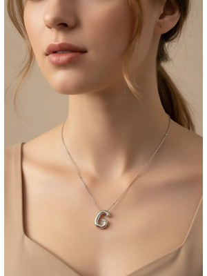 Biju Yılmaz Çelik Silver Balon G Harf Kolye - 25-CLKK40