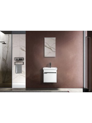 ACA Tasarım Perla 50X38CM Beyaz Banyo Dolabı Takımı Boy Dolapsız