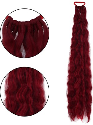 Kaia Life Lastik Tokalı At Kuyruğu Kabarık Afro Dalgalı / Kızıl