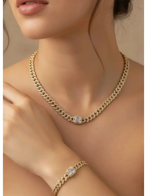 Biju Yılmaz Xuping Gold Baget Taşlı Set - 25-XPS14