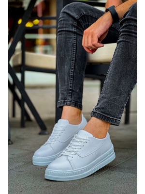 Roof Atelier Erkek Beyaz Bağcıklı Spor Ayakkabı - 2401 - Cbt