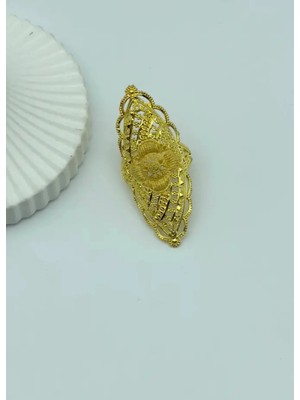 Biju Yılmaz 22K Altın Kaplama Hint Yüzük - 2522KY06