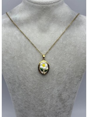 Biju Yılmaz Çelik Gold Papatya Kolye - 25-CTR294