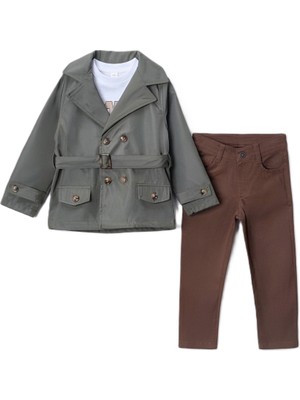 Erkek Çocuk Trençkotlu Şık Takım – Bayramlık Ceket Pantolon Takım 2-5 Yaş