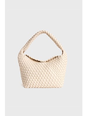 Adl Dokulu Küçük Çanta Ekru 12144800001