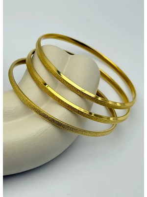 Biju Yılmaz Çelik Gold 3'lü Simli Kalın Ajda - 25-AJD19