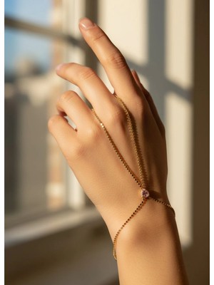 Biju Yılmaz Vip Gold Pembe Taşlı Kalp Şahmeran - 26SHM77