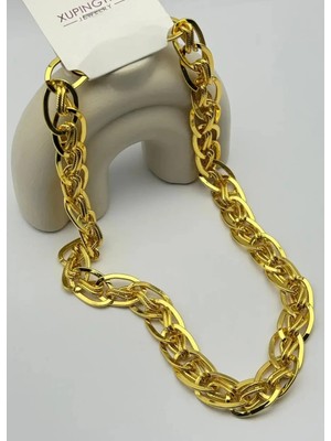 Biju Yılmaz 22K Altın Kaplama Çoklu Halkalı Kolye 25 -22K142