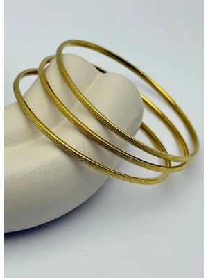 Biju Yılmaz Çelik Gold 3'lü Simli Ince Ajda - 25-AJD16