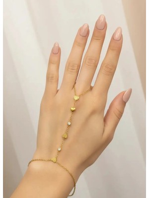 Biju Yılmaz Çelik Gold Taşlı Kalp Şahmeran - 26SHM20