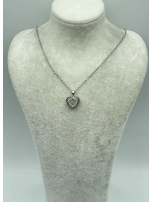 Biju Yılmaz Çelik Silver Kalp Kolye - 25-CTR169
