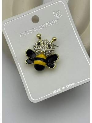 Biju Yılmaz Vip Gold Taşlı Arı Broş - 26BRS15