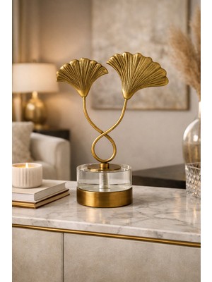 Vinner Lucento Gold Dekoratif Masa Objesi – Metal & Cam Salon, Ofis ve Konsol Dekoru