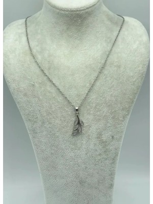 Biju Yılmaz Çelik Silver Yaprak Kolye - 25-CTR100