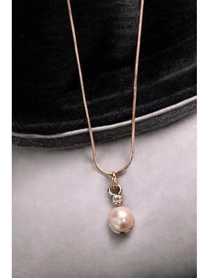 twingold Gümüş Renkli Inci Tasarımlı Kolye Küpe Takı Seti