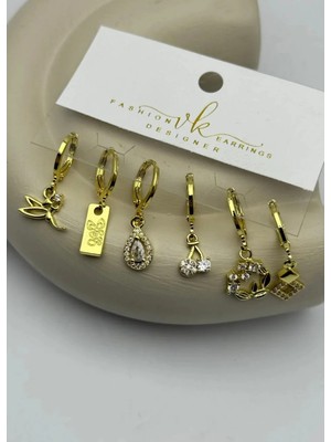 Biju Yılmaz Vip 6'lı Gold Küpe - 25-VIP183