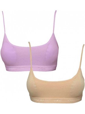 Marsilyan Pedli Ip Askılı Pembe ve Ten Rengi Büstiyer 2 Adet