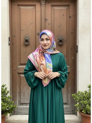 Levamor Kadın Işıltılı Kristal Taşlı Lüks Abiye Eşarp Pudra