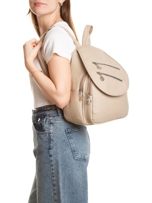 Newish Kadın Deri Ayarlanabilir Askılı Omuz ve Sırt Çantası NEW352 - Siyah