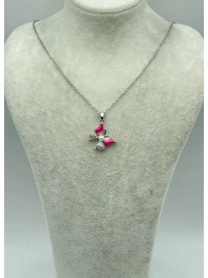 Biju Yılmaz Çelik Silver Kelebek Kolye - 25-CTR275