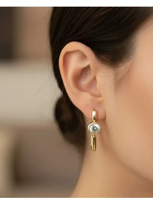 Biju Yılmaz Xuping Gold Tektaş Küpe - 25-XPKP210