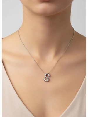 Biju Yılmaz Çelik Silver Balon S Harf Kolye - 25-CLKK30