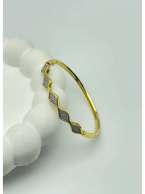 Biju Yılmaz Xuping Gold Dalga Desen Kelepçe - 25-XPKE07