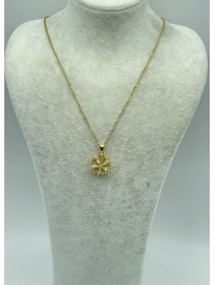 Biju Yılmaz Çelik Gold Dönen Kolye - 25-CTR69