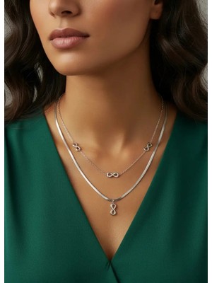 Biju Yılmaz Çelik Silver Ikili Kolye - 25-CLKK67