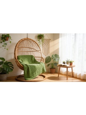 Shiny House El Yapımı Dekoratif Koltuk Şalı / Tv Battaniyesi – Kalın Örgü Yumuşak Dokulu