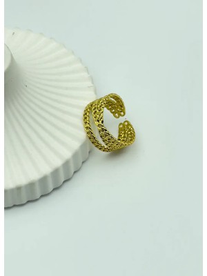 Biju Yılmaz Çelik Gold Ayarlanabilir Yüzük - 25YZK165