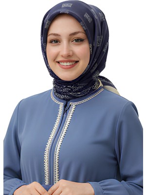 Levamor Kadın Ipek ve Bambu Karışımlı Kristal Eşarp Lacivert