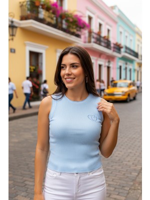 Edoy Genç Kız Pamuklu Nakışlı Kolsuz Body